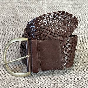 Wide Twisted Braided Leather Belt L‎